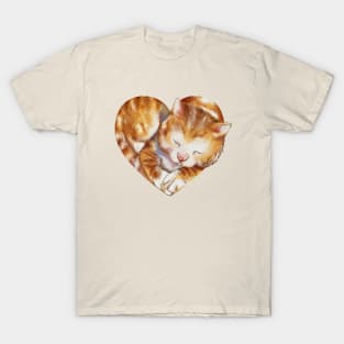 cat in love for valentine gift T-Shirt